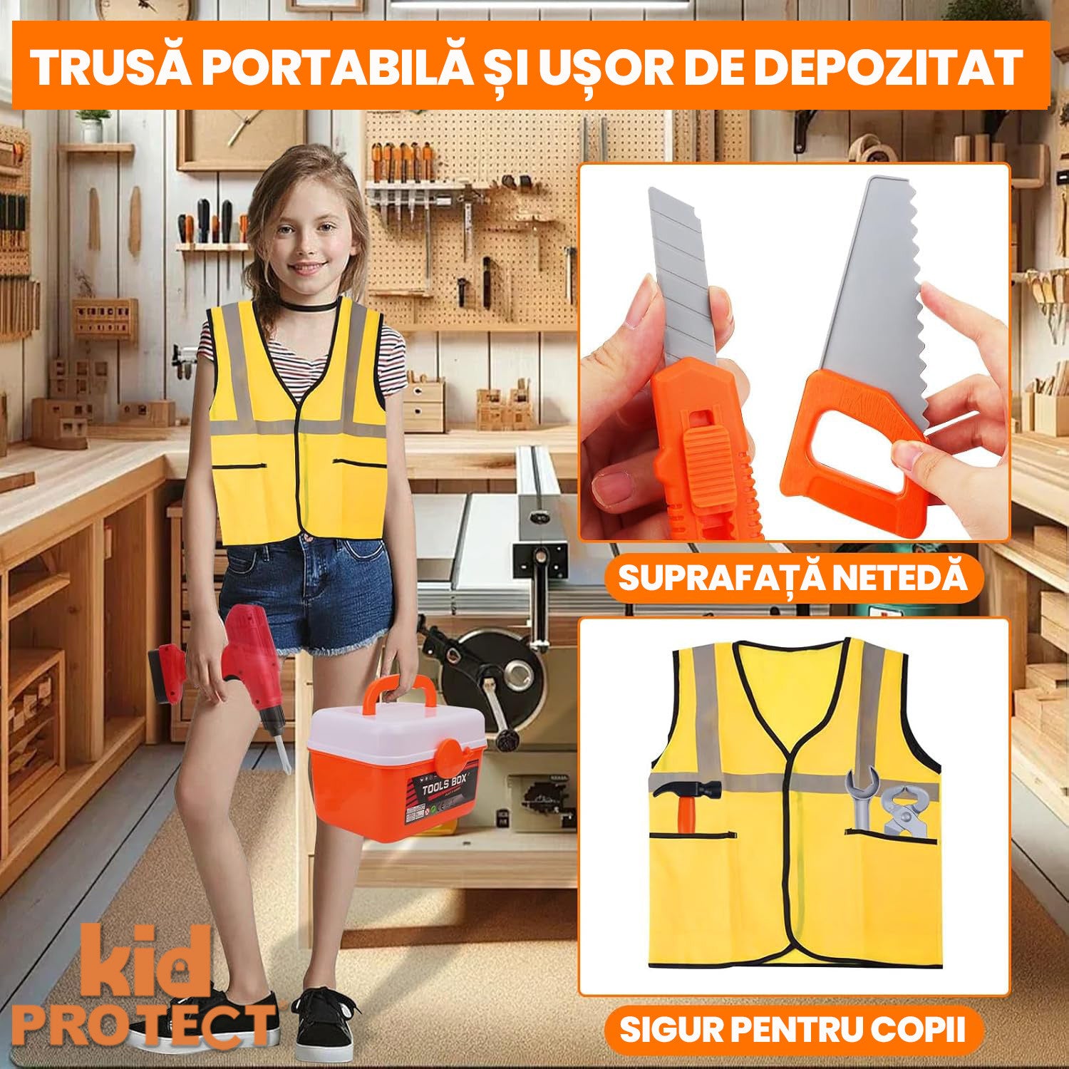 Trusa de Scule Copii 3 in 1 Kidprotect First Drill Trusa de Scule Copii 3 in 1 Kidprotect First Drill